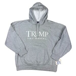 Vintage 90s TRUMP Taj Mahal Hoodie Men's‎ XL Sweatshirt Hooded Gray Mv Sport